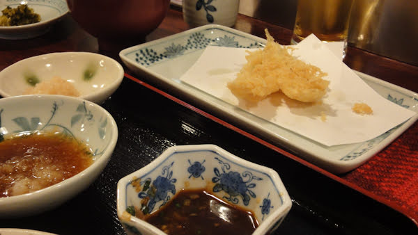 a plate of sand borer fish tempura